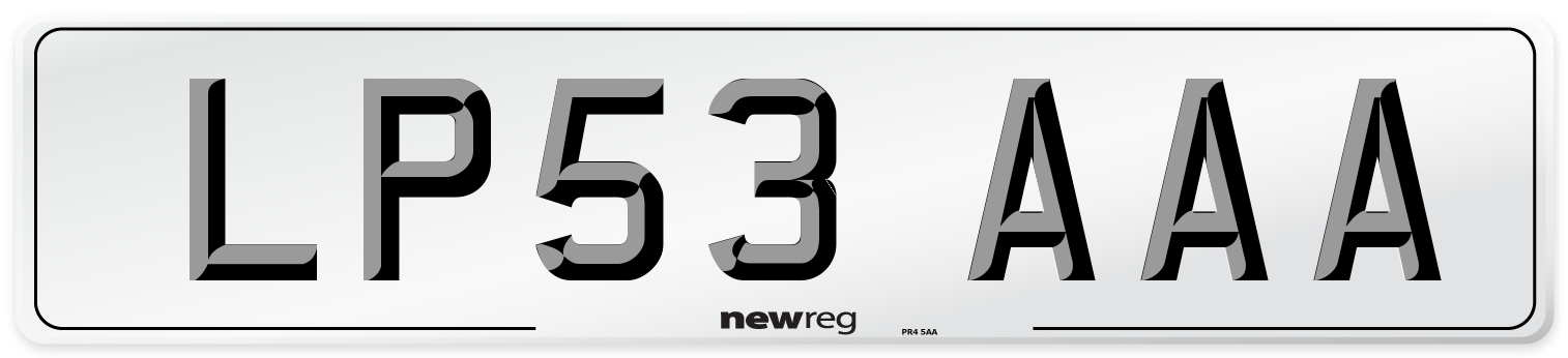 LP53 AAA Number Plate from New Reg